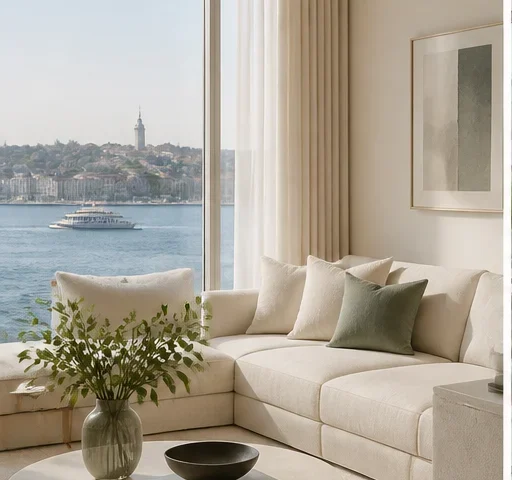 Boğaz manzarasına açılan, aydınlık ve düzenli bir yaşam alanı
